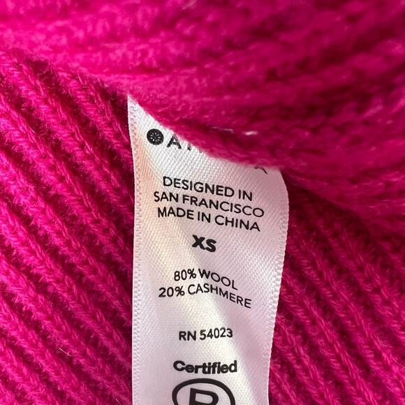 Athleta Aspen wool cashmere pink turtleneck sweater sz XS Cyclamen - Picture 7 of 9